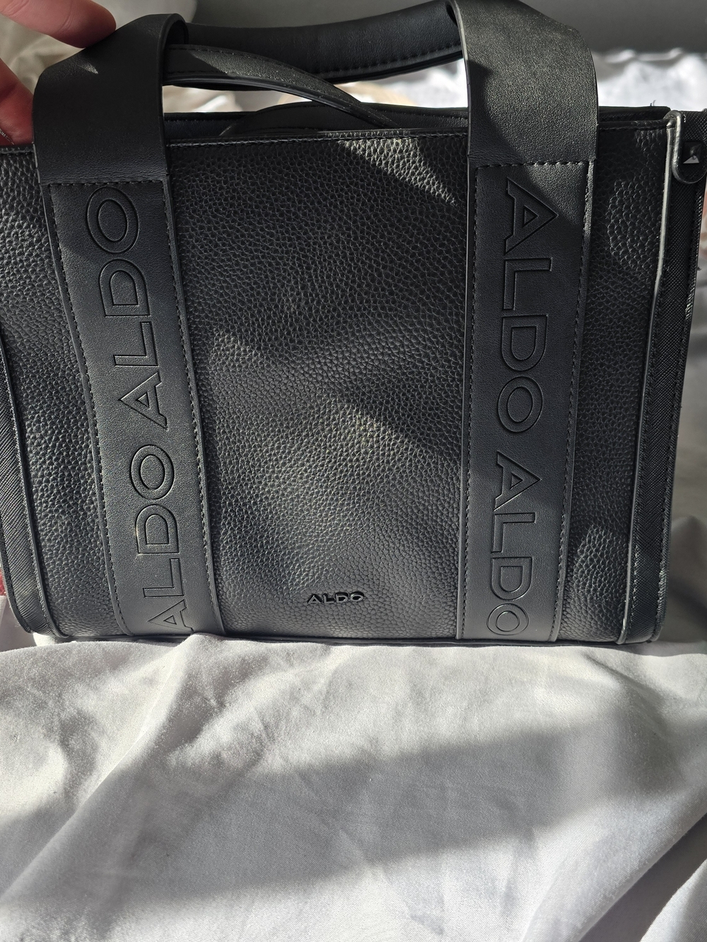 ALDO Black Pebbled Leather Hand Bag